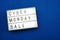 Cyber monday sale flat lay top view on blue background