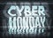 Cyber Monday Sale glitch art typographic poster. Glitchy cyber