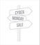 Cyber Monday Sale multiple destination line street sign