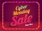 Cyber Monday sale poster or template design with lighting frame