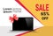 Cyber Monday Sale Template Banner Discounts On Modern Laptop