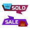 Cyber monday sold and sale banners or labels for marketing promotion