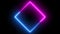 cyber neon frame blue and purple ping animated frame background square and parallelogram neon running alpha looping 4k