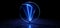 Cyber Neon Sci Fi Futuristic Pyramid Shape Cables Circle Angular Glowing Blue Concrete Reflective Grunge Floor Dark Night