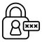 Cyber padlock icon outline vector. Internet account