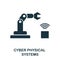 Cyber Physical Systems icon. Monochrome style design from industry 4.0 icon collection. UI and UX. Pixel perfect cyber physical sy