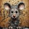 Cyber Punk Surrealism Playful Chaos In Highly Realistic Mouse Mural