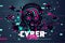 Cyber punk woman. Girl gamer portrait. Video games background, glitch style. Female online user. Vector illustration.