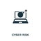 Cyber Risk icon. Monochrome simple Cybercrime icon for templates, web design and infographics