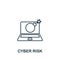 Cyber Risk icon. Monochrome simple Cybercrime icon for templates, web design and infographics