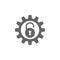Cyber risk management, lock configuration, padlock with gear, security lock, security setting icon