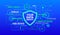 Cyber risks infographic - cyber security online - data and network protection from hackers - technology vector illustration