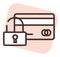 Cyber security card payment, icon