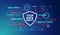 Cyber security concept infographics - technology vector background