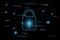 Cyber security concept. Locks on technology and dark background. Hacker protection and viruses on the Internet