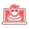 Cyber security and crime color line icon. Internet fraud.