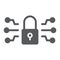 Cyber security glyph icon, technology and protection, padlock sign, vector graphics, a solid pattern on a white
