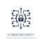 Cyber security icon. Trendy flat vector Cyber security icon on w