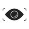 Cyber security and information or network protection eye viewing digital silhouette style icon