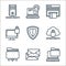 cyber security line icons. linear set. quality vector line set such as laptop, clone, data leak, cloud computing, shield,