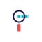 Cyber security magnifying glass flat style icon