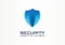 Cyber security shield creative symbol concept. Digital safety, safe, complex protection abstract business logo idea