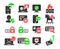 Cyber Security and threat icons set