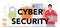 Cyber security typographic header. Digital data protection and database