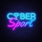 Cyber Sport Neon Text Vector. Gaming neon sign, design template, modern trend design, night signboard, night bright