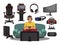Cyber sport pro gamer, equipment and accessory set
