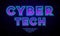 Cyber tech neon vector font. English letters and numbers design for cybersport. Digital hi-tech style symbols