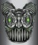 Cyber techno neon fantasy digital robot cat face design