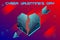 Cyber Valentines Day. Cybernetic heart on digital background