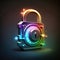 Cyber Web Security Lock - Internet Digital Logo - colorful App - Icon