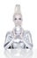 Cyber woman with silver ball