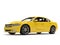 Cyber yellow modern fast city car