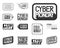 Cyber â€‹â€‹Monday. Set of assorted logos for cyber monday promotion. solid color. can be edited.