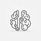 Cyberbrain concept line icon. Vector Smart Brain symbol