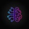 Cyberbrain creative outline icon - vector AI brain line sign