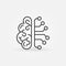 Cyberbrain outline icon - vector artificial intelligence brain