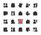 Cyberbullying black glyph icons set on white space