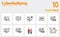 Cyberbullying icon set. Collection of simple elements such as the cyberstalking, blocking, deception, doxxing, harch