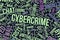 Cybercrime, conceptual word cloud for business, information technology or IT.