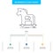 Cybercrime, horse, internet, trojan, virus Business Flow Chart Design with 3 Steps. Line Icon For Presentation Background Template