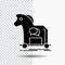 Cybercrime, horse, internet, trojan, virus Glyph Icon on Transparent Background. Black Icon