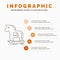 Cybercrime, horse, internet, trojan, virus Infographics Template for Website and Presentation. Line Gray icon with Orange