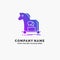 Cybercrime, horse, internet, trojan, virus Purple Business Logo Template. Place for Tagline