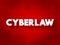 Cyberlaw - information technology law concerns the law of information technology, including computing and the internet, text