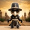 Cybermysticpunk Vinyl Toy: Black Figure With Hat And Sunglasses