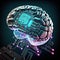 Cybernetic brain electronic chip in form of human brain.